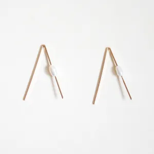 Pearl Threader Earrings - Inverted V