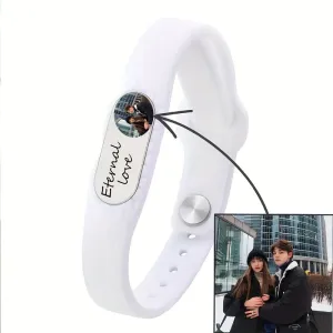 Personalised Silicone Wristband with Adjustable Letter Sliders