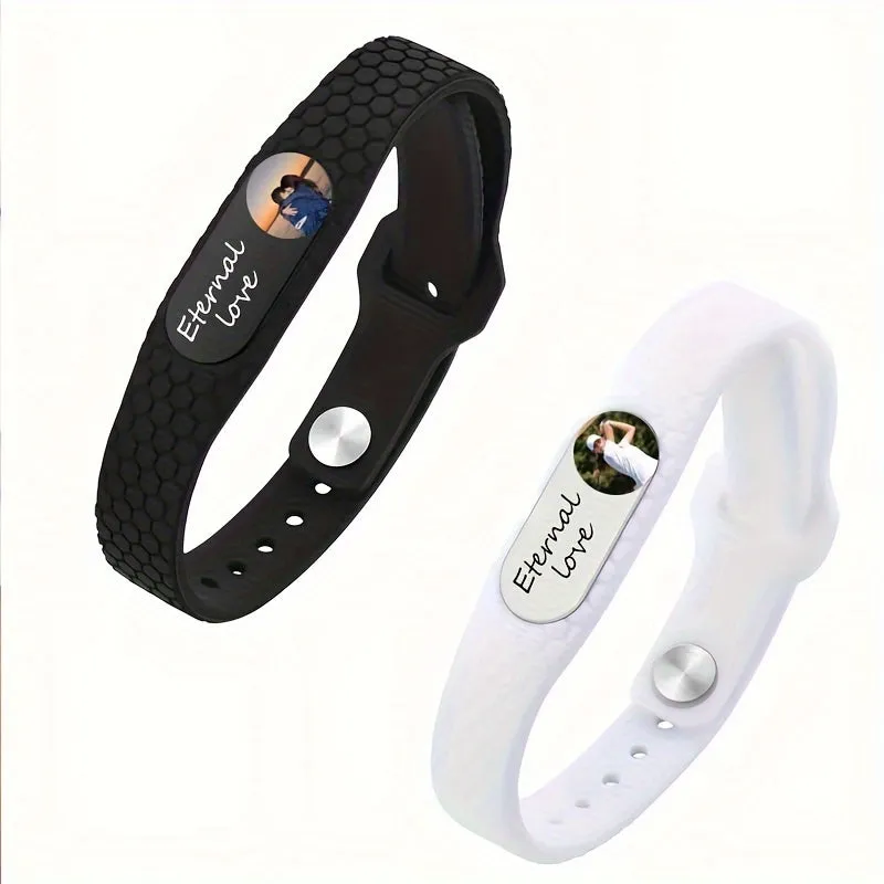 Personalised Silicone Wristband with Adjustable Letter Sliders