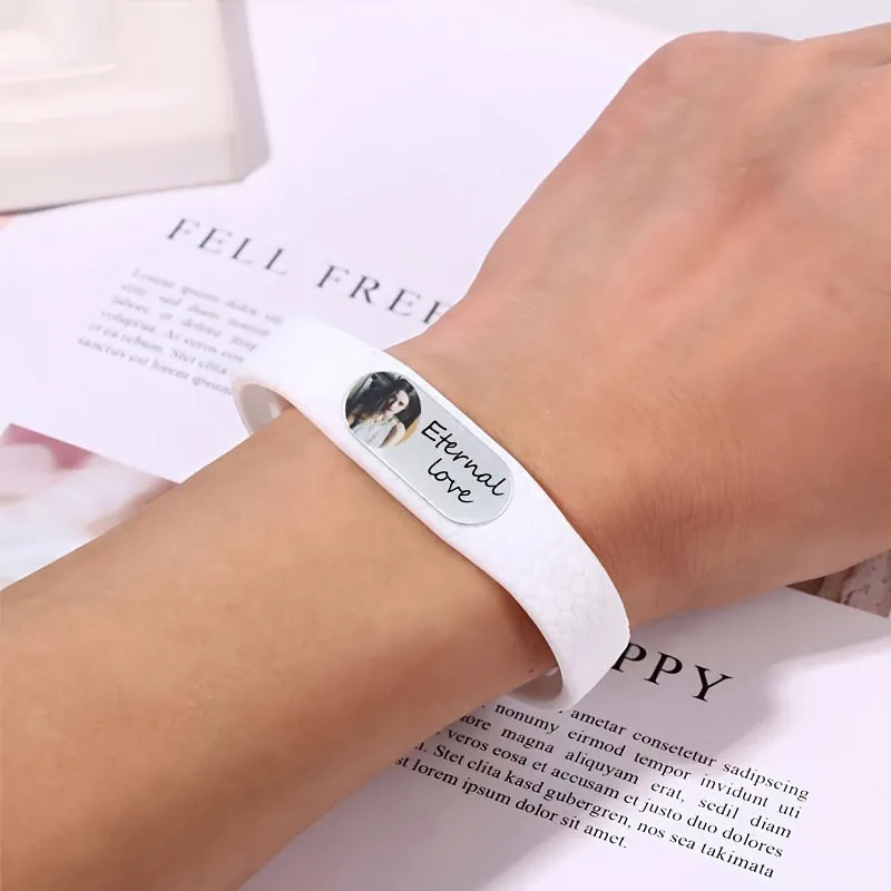 Personalised Silicone Wristband with Adjustable Letter Sliders