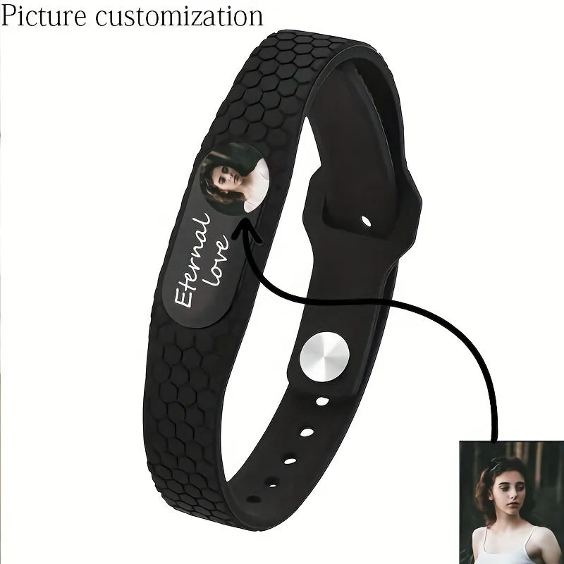 Personalised Silicone Wristband with Adjustable Letter Sliders