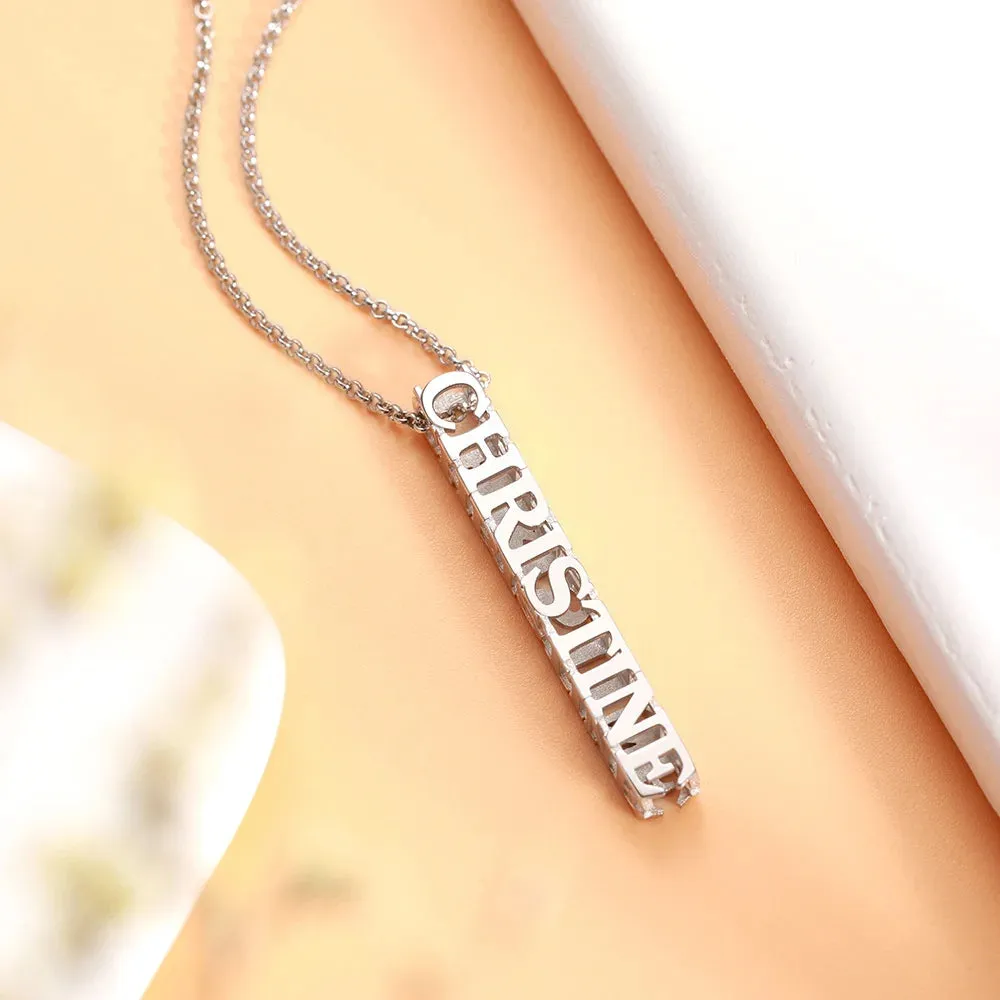 Personalized Cubic Bar Name Necklace