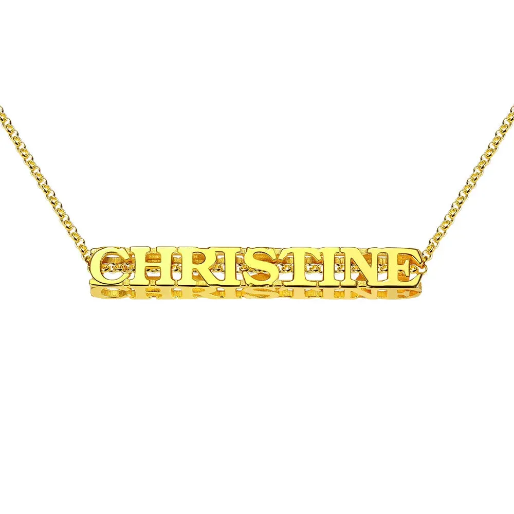 Personalized Cubic Bar Name Necklace