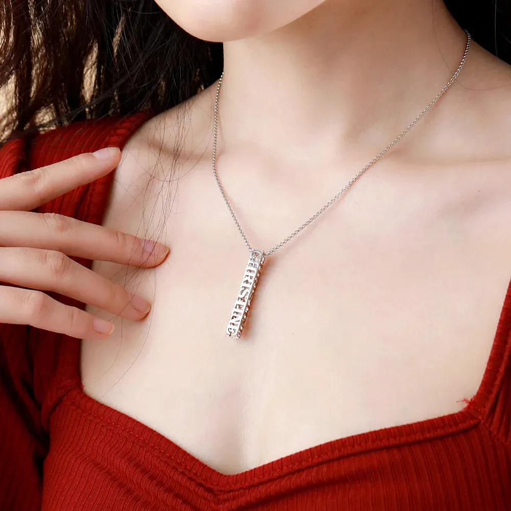 Personalized Cubic Bar Name Necklace