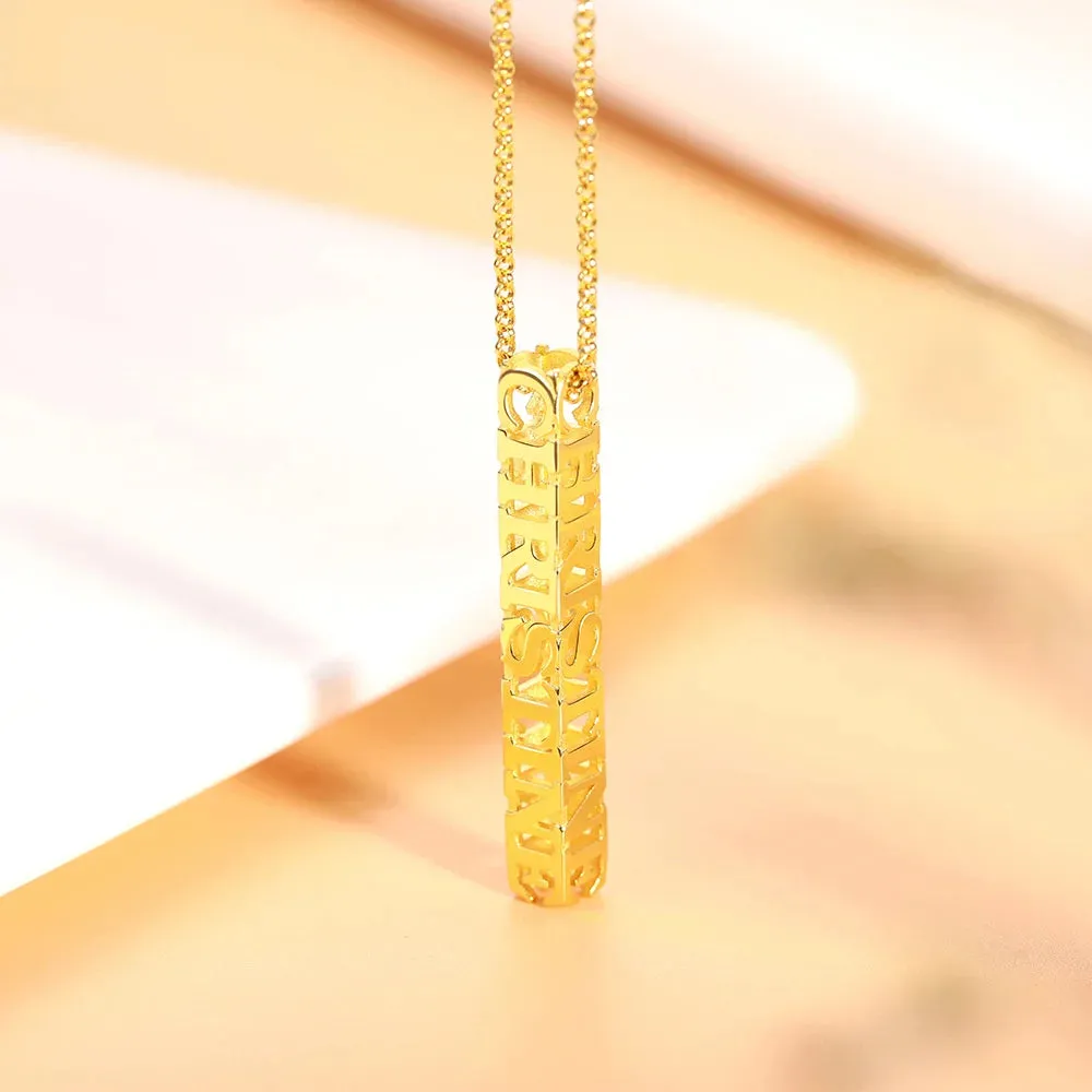 Personalized Cubic Bar Name Necklace