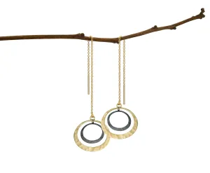 Petite Eclipse Two Tone Lunar Threader Earrings