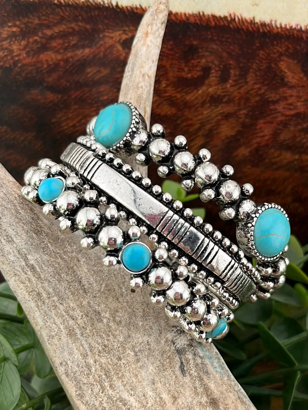 Philadelphia Fashion Silver & Stone Stretch Bracelet Set