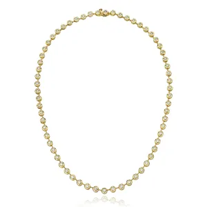 Pillowy Bezeled Diamond Tennis Necklace