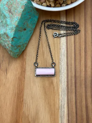 Pink Conch Bar Necklace