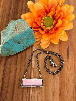 Pink Conch Bar Necklace