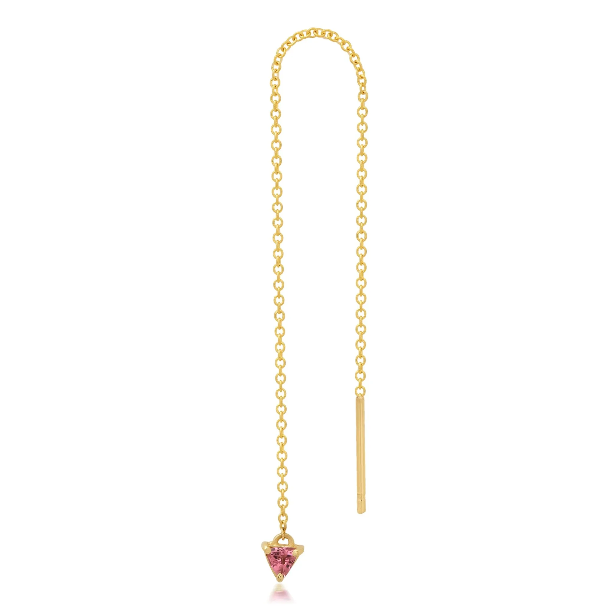 Pink Tourmaline Trillion Threader
