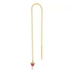 Pink Tourmaline Trillion Threader
