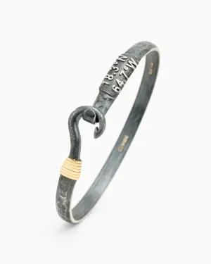 Pirate Texture Fish Hook Bracelet with St. John Coordinates, 5mm