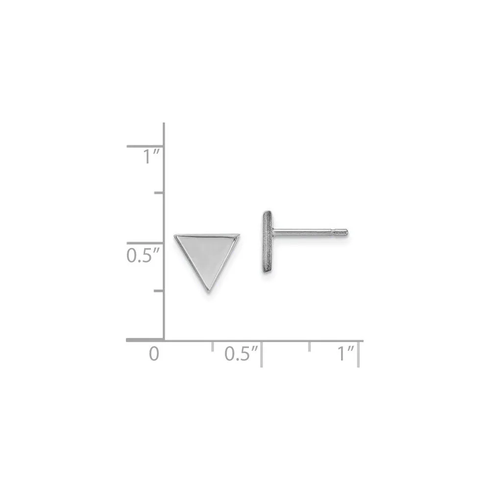 Plain Triangle Stud Earrings (14K)