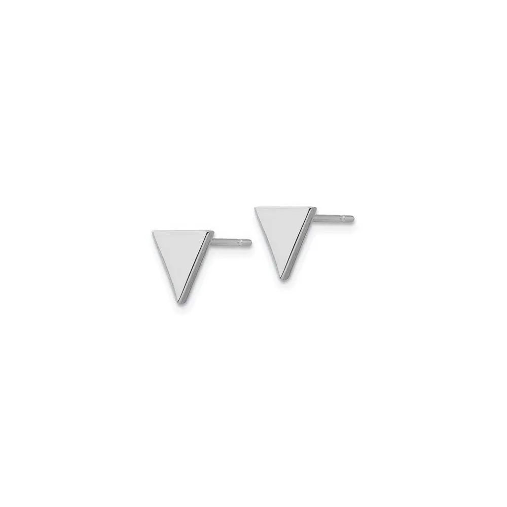 Plain Triangle Stud Earrings (14K)