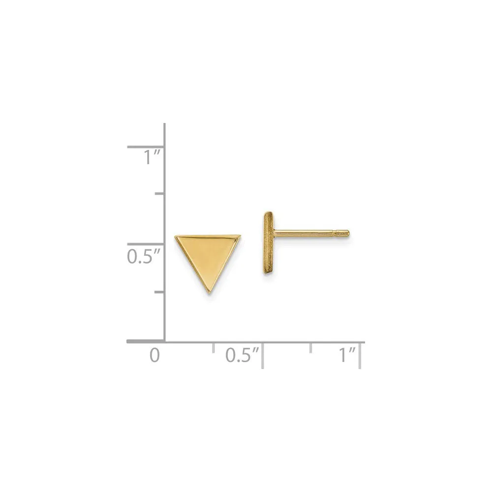 Plain Triangle Stud Earrings (14K)