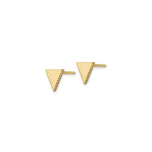 Plain Triangle Stud Earrings (14K)