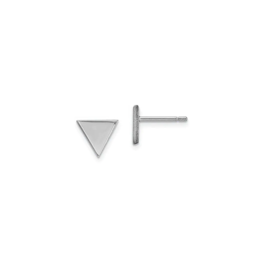 Plain Triangle Stud Earrings (14K)