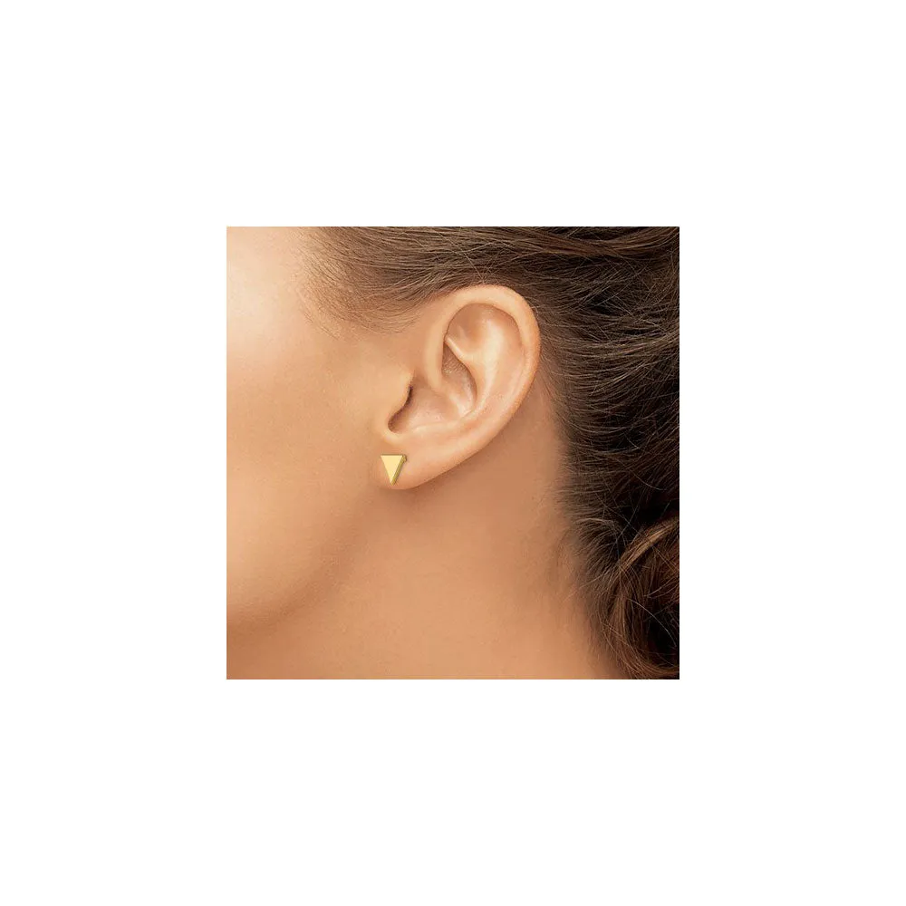 Plain Triangle Stud Earrings (14K)