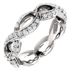 Platinum 1/2 CTW Diamond Sculptural-Inspired Eternity Band Size 4
