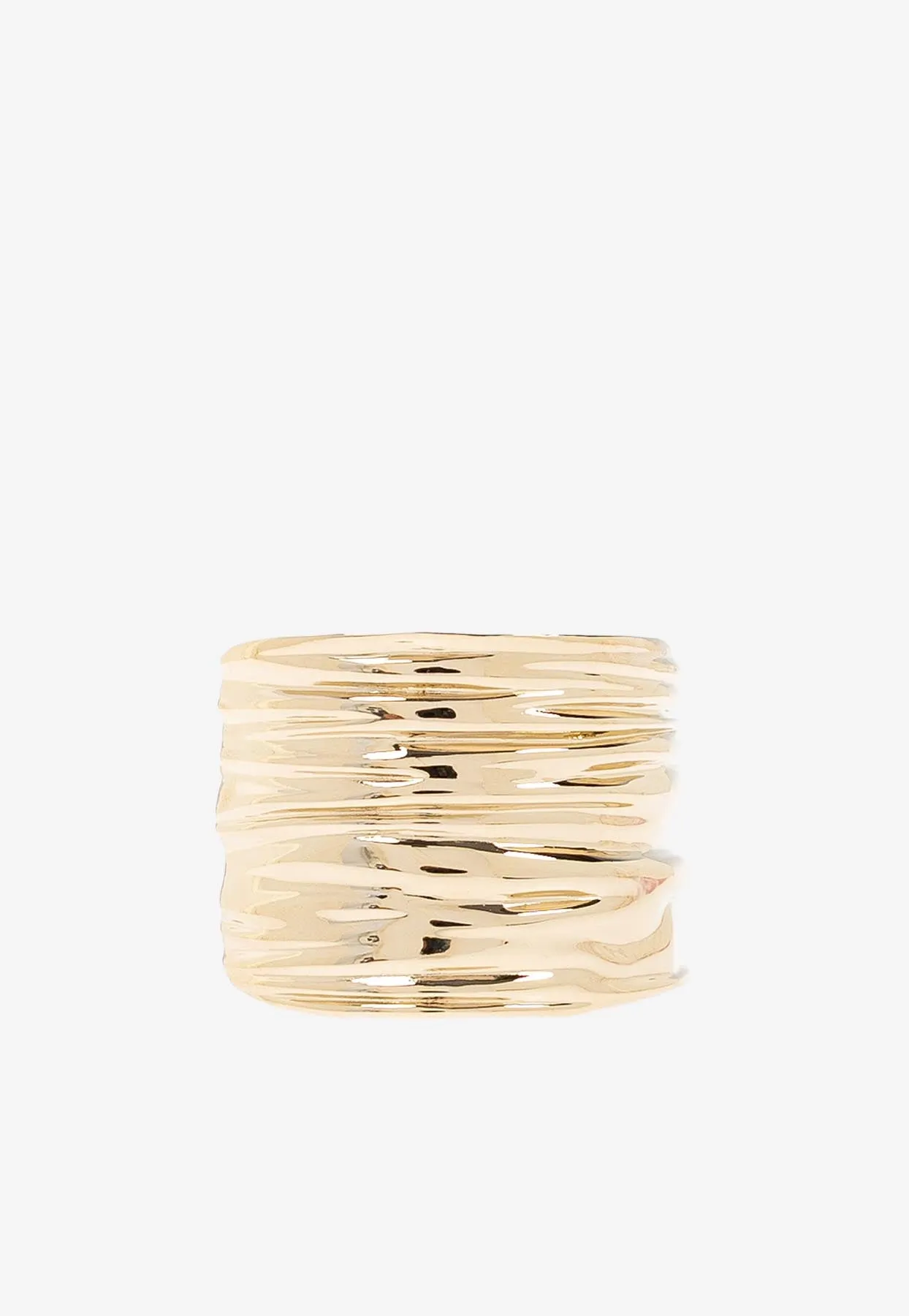 Plisse Draped Brass Bangle Bracelet