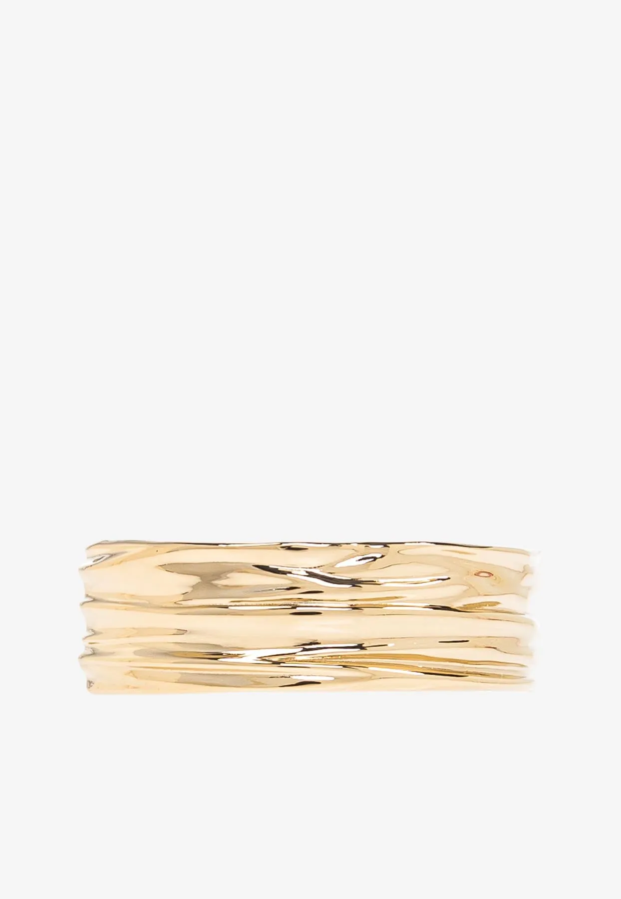 Plisse Draped Brass Bangle Bracelet