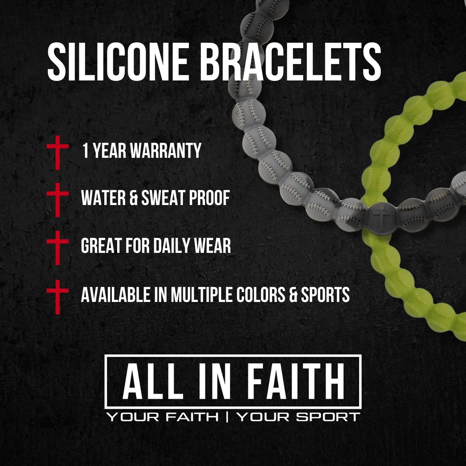 Power Band Football Bracelet | Silver & Blue