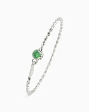 Princess Petroglyph Twisted Bangle - Green Zircon