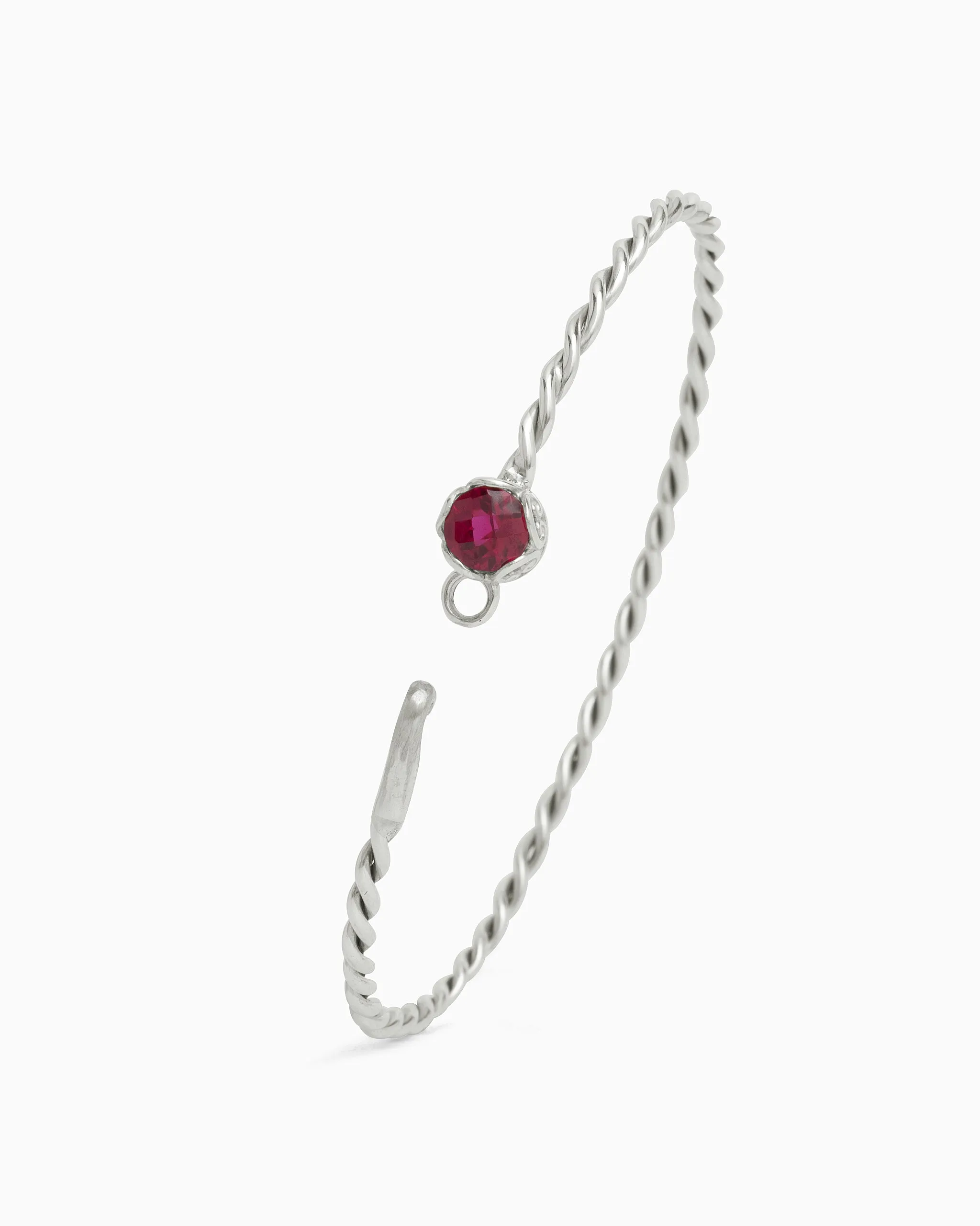 Princess Petroglyph Twisted Bangle - Red Zircon