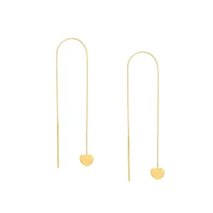 Puffy Heart Threader Earrings