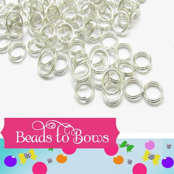 Quality 7mm Split Rings, Double Loop Split Rings, Strong Double Loop 7mm Split Ring, Chunky Necklace and Bottle Cap Supply, Split Rings