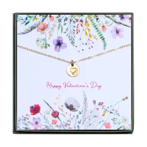 quinn stamped heart necklace • happy valentine's day