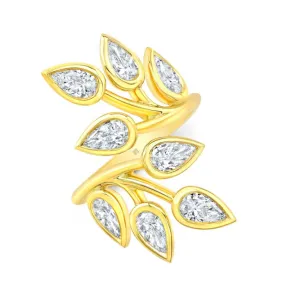 Rahaminov Pear-Shaped Diamond Branch Ring