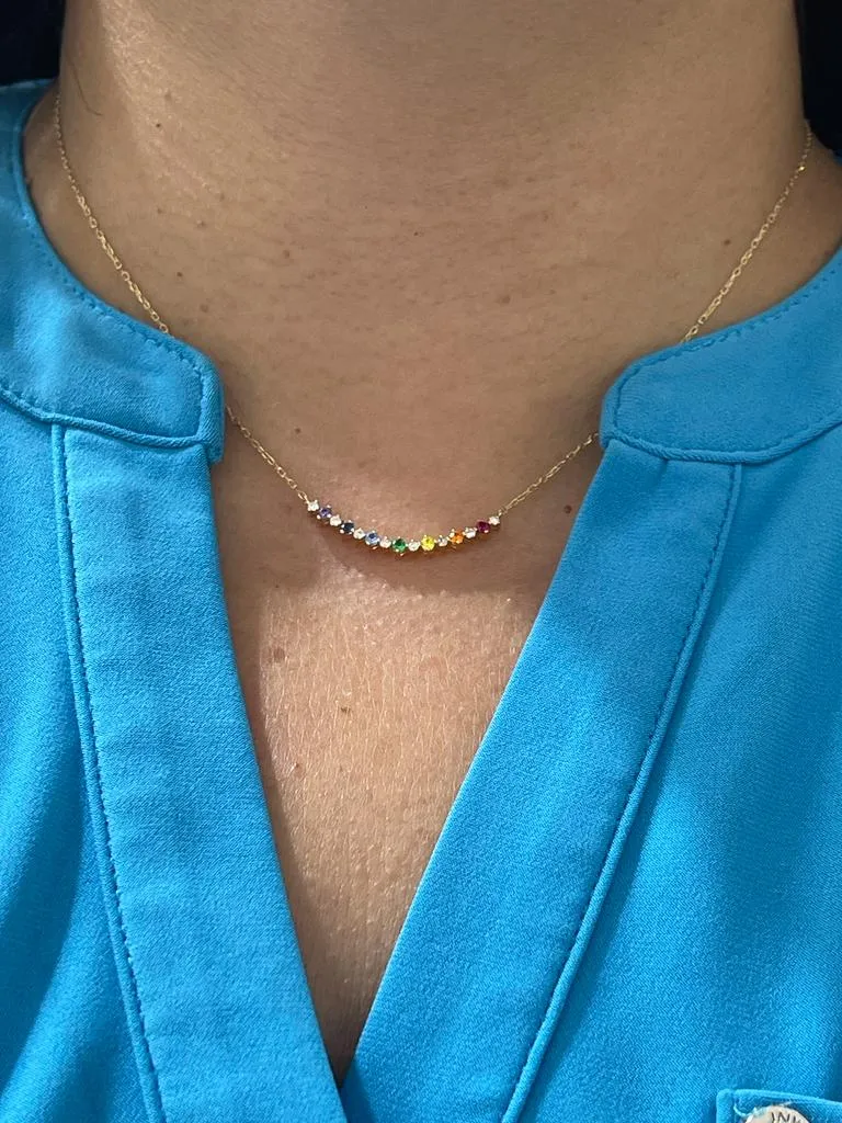 Rainbow Bar Necklace
