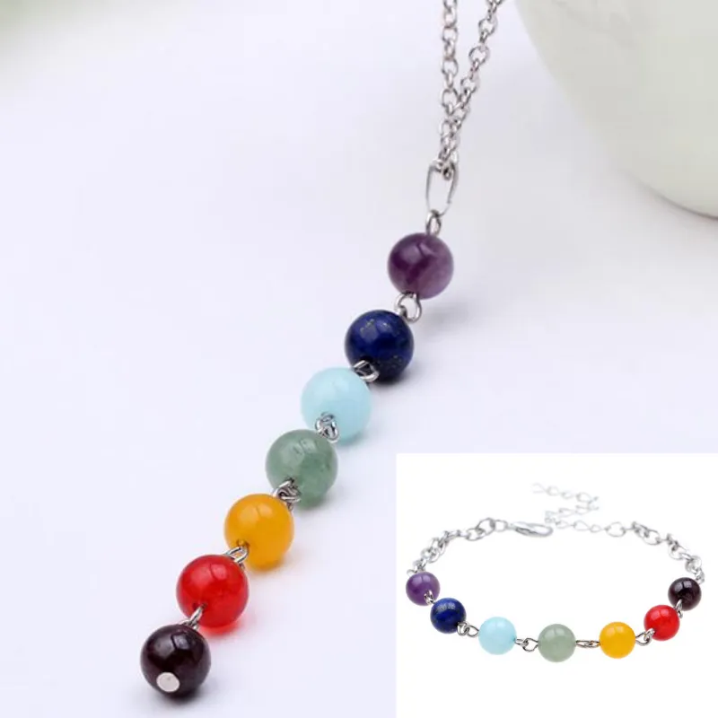 Rainbow Chakra Lariat Necklace