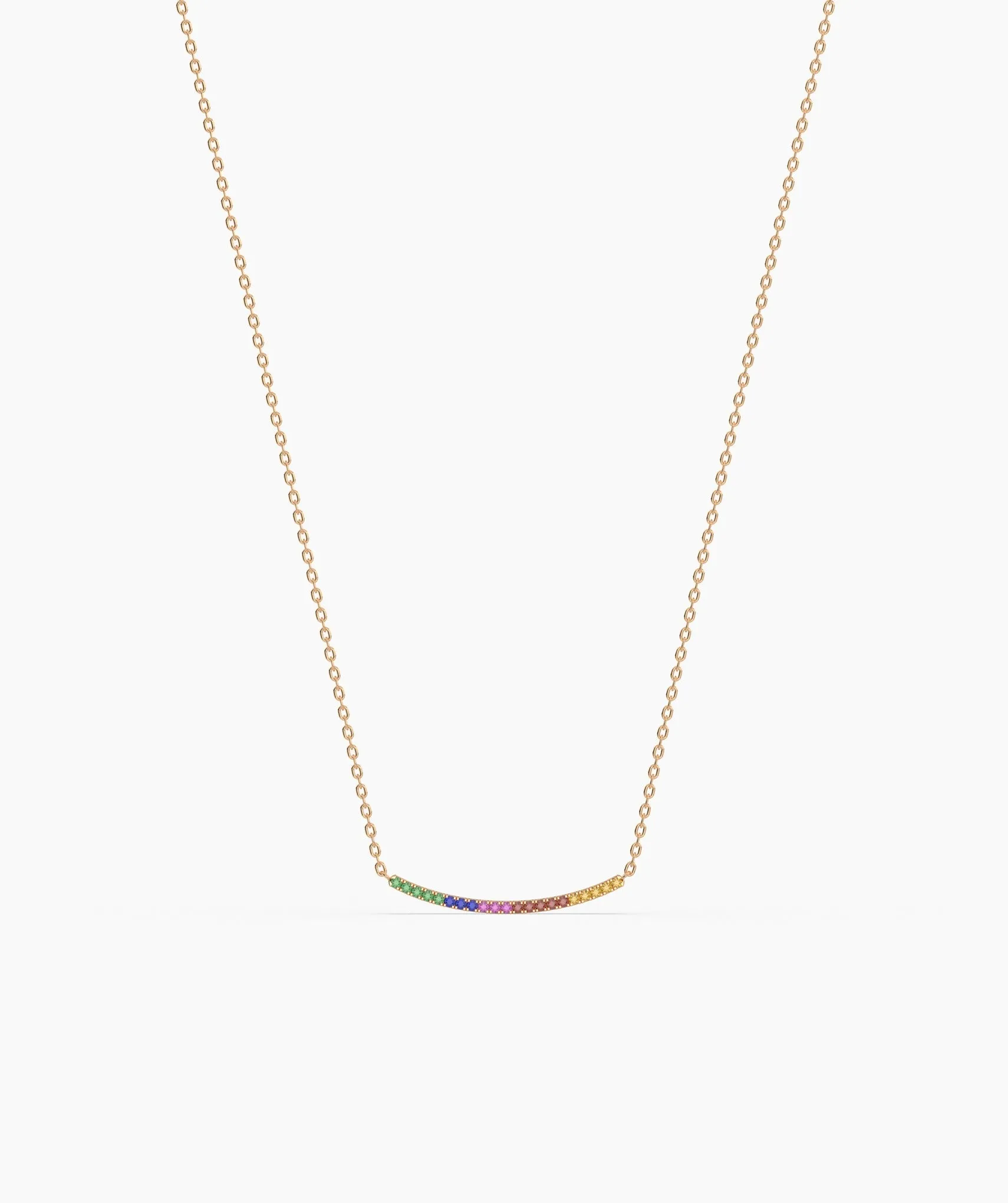 Rainbow Style 14K Gold Necklace