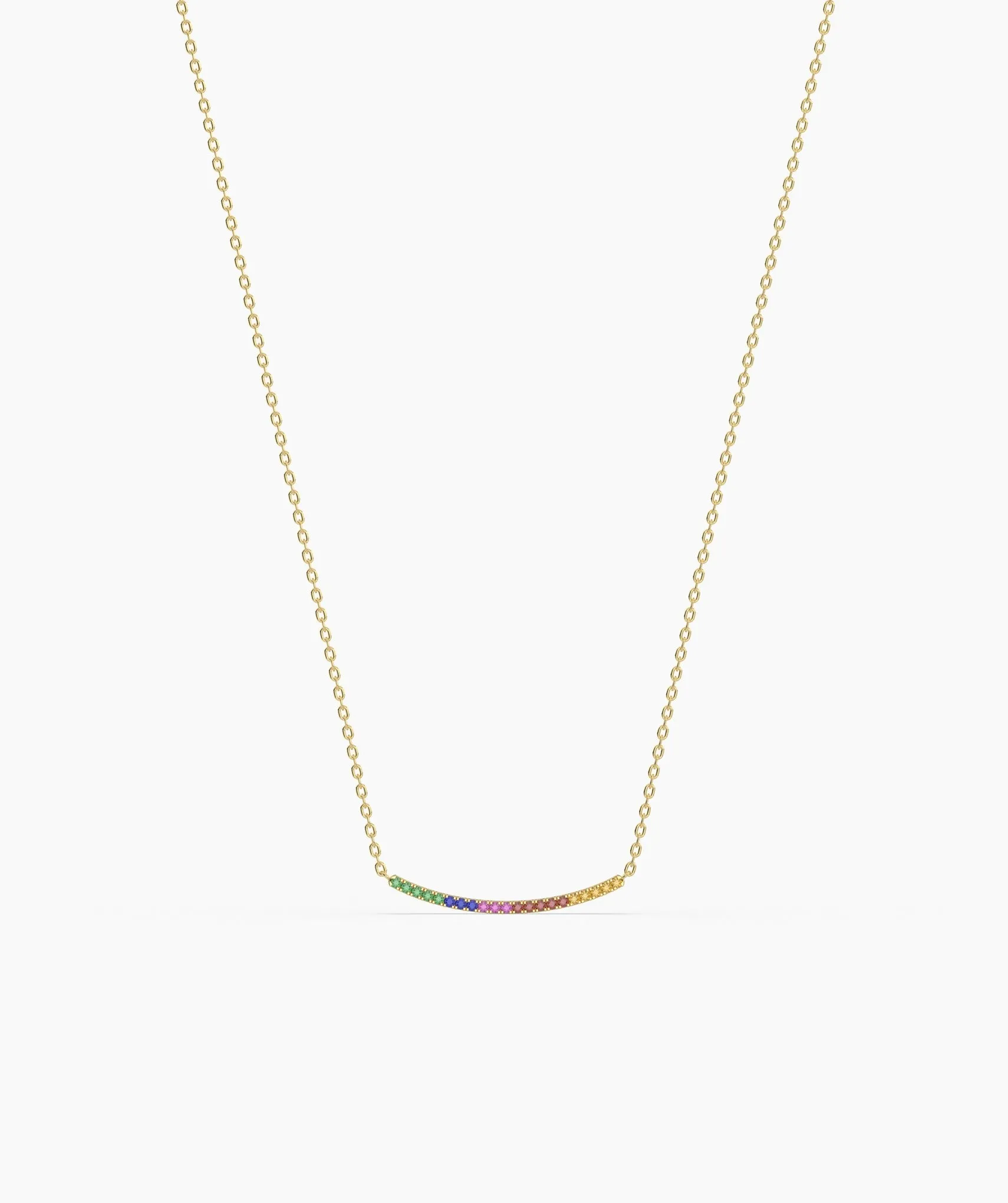 Rainbow Style 14K Gold Necklace