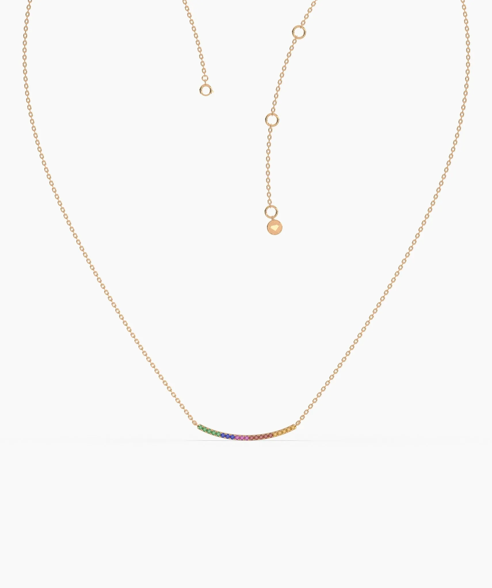 Rainbow Style 14K Gold Necklace
