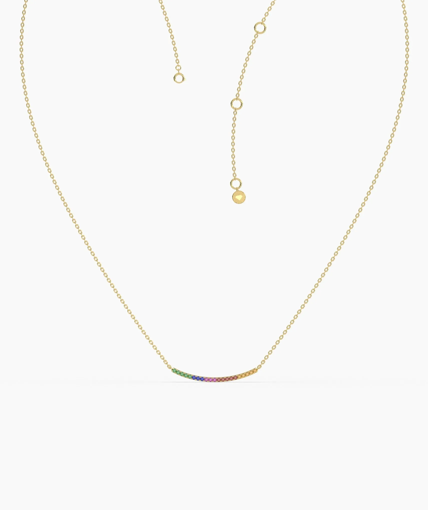 Rainbow Style 14K Gold Necklace