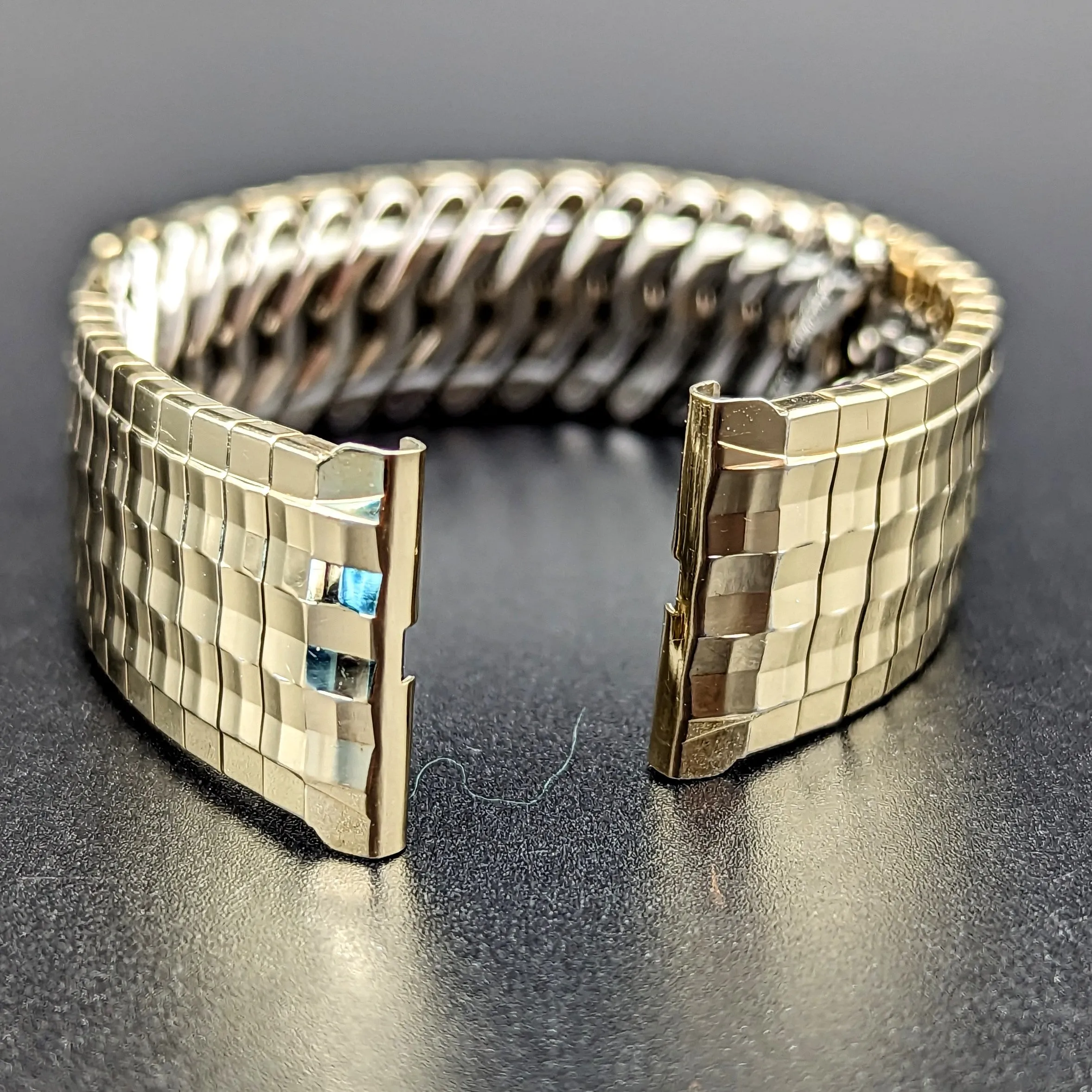 Rare KREISLER 19mm Watchband Center Scissor Expansion 10K GF Vintage Bracelet