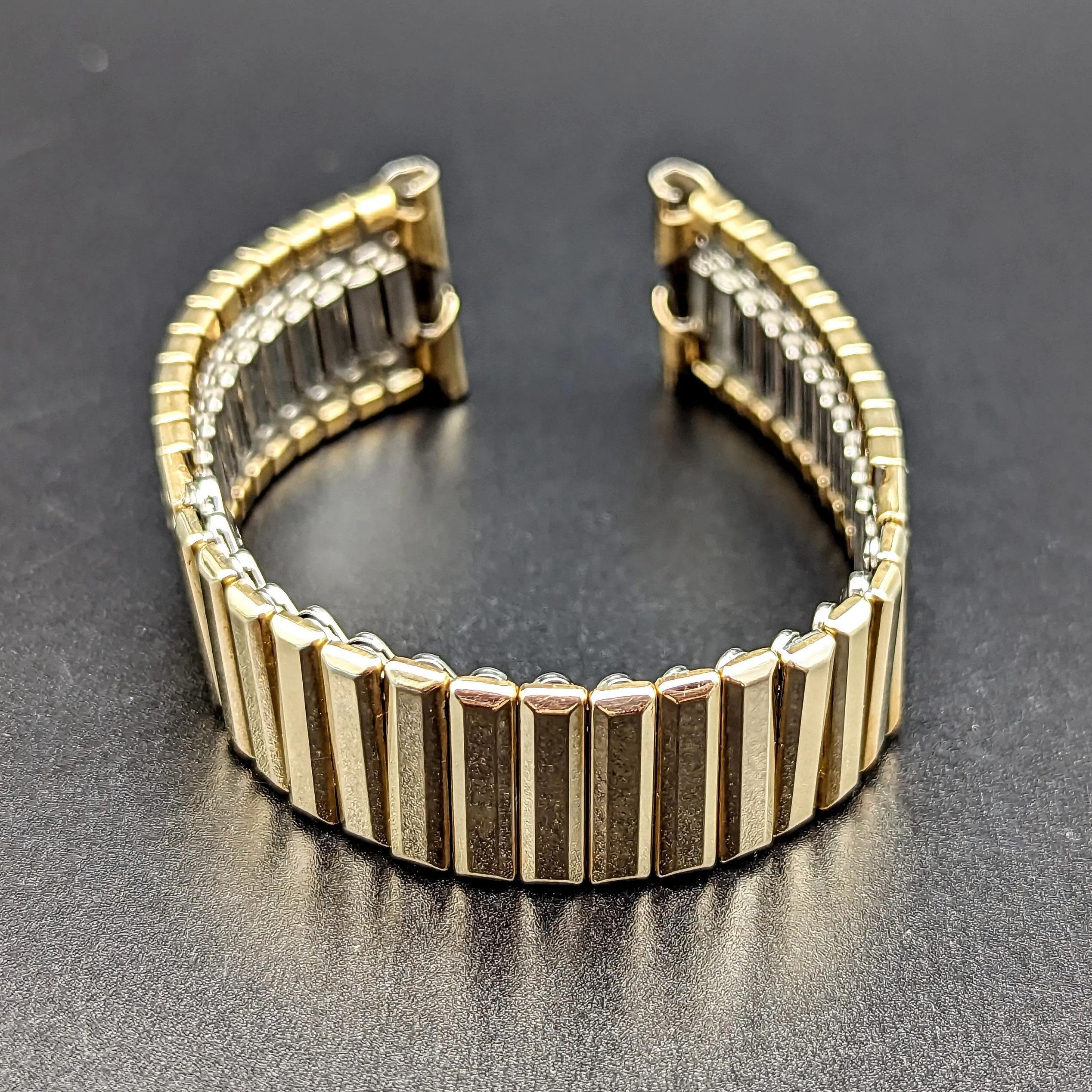 Rare KREISLER 19mm Watchband Center Scissor Expansion 10K GF Vintage Bracelet