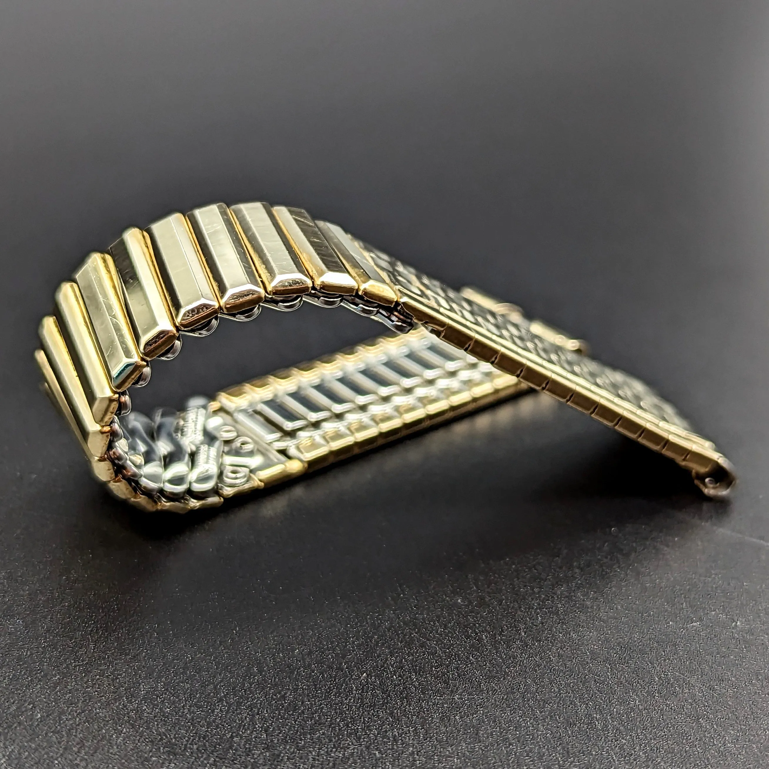 Rare KREISLER 19mm Watchband Center Scissor Expansion 10K GF Vintage Bracelet