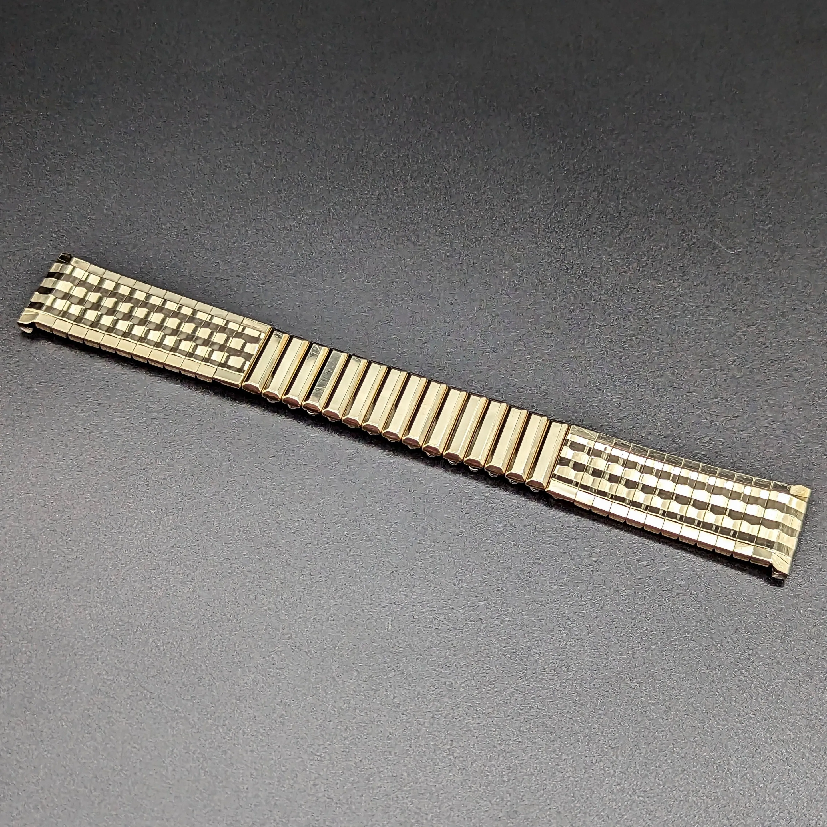 Rare KREISLER 19mm Watchband Center Scissor Expansion 10K GF Vintage Bracelet