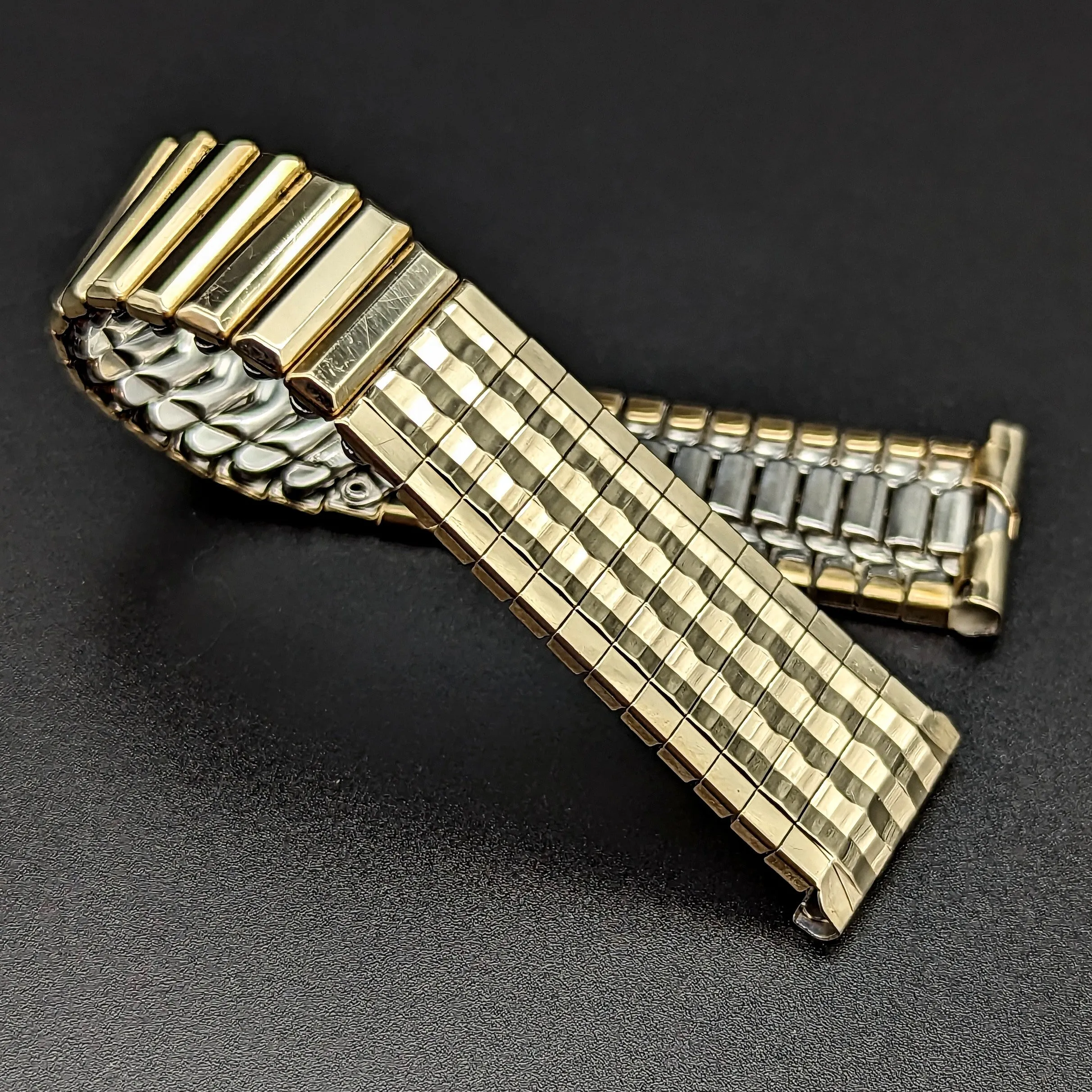 Rare KREISLER 19mm Watchband Center Scissor Expansion 10K GF Vintage Bracelet