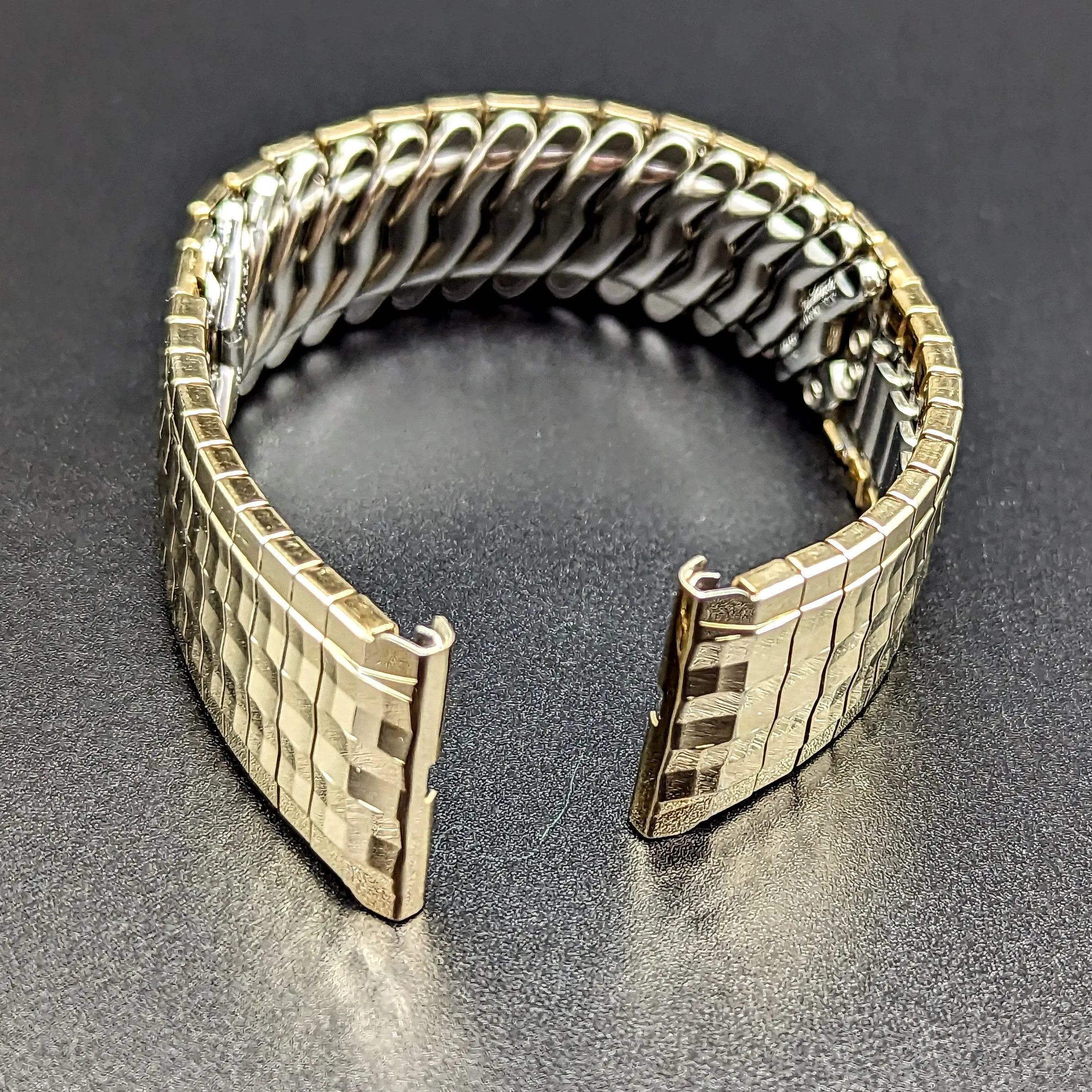 Rare KREISLER 19mm Watchband Center Scissor Expansion 10K GF Vintage Bracelet