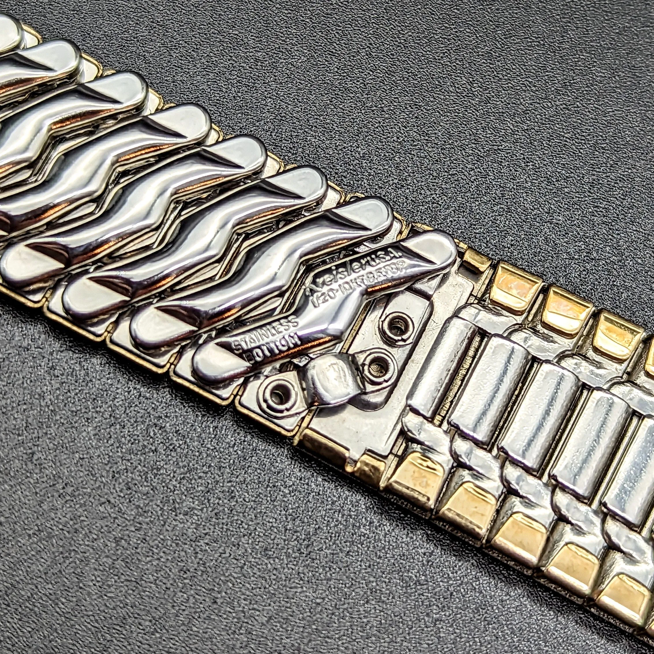 Rare KREISLER 19mm Watchband Center Scissor Expansion 10K GF Vintage Bracelet