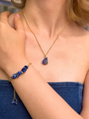 Raw Lapis Lazuli Minimalist Necklace