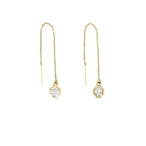 RAW THREADER EARRINGS | 14k GOLD & HERKIMER
