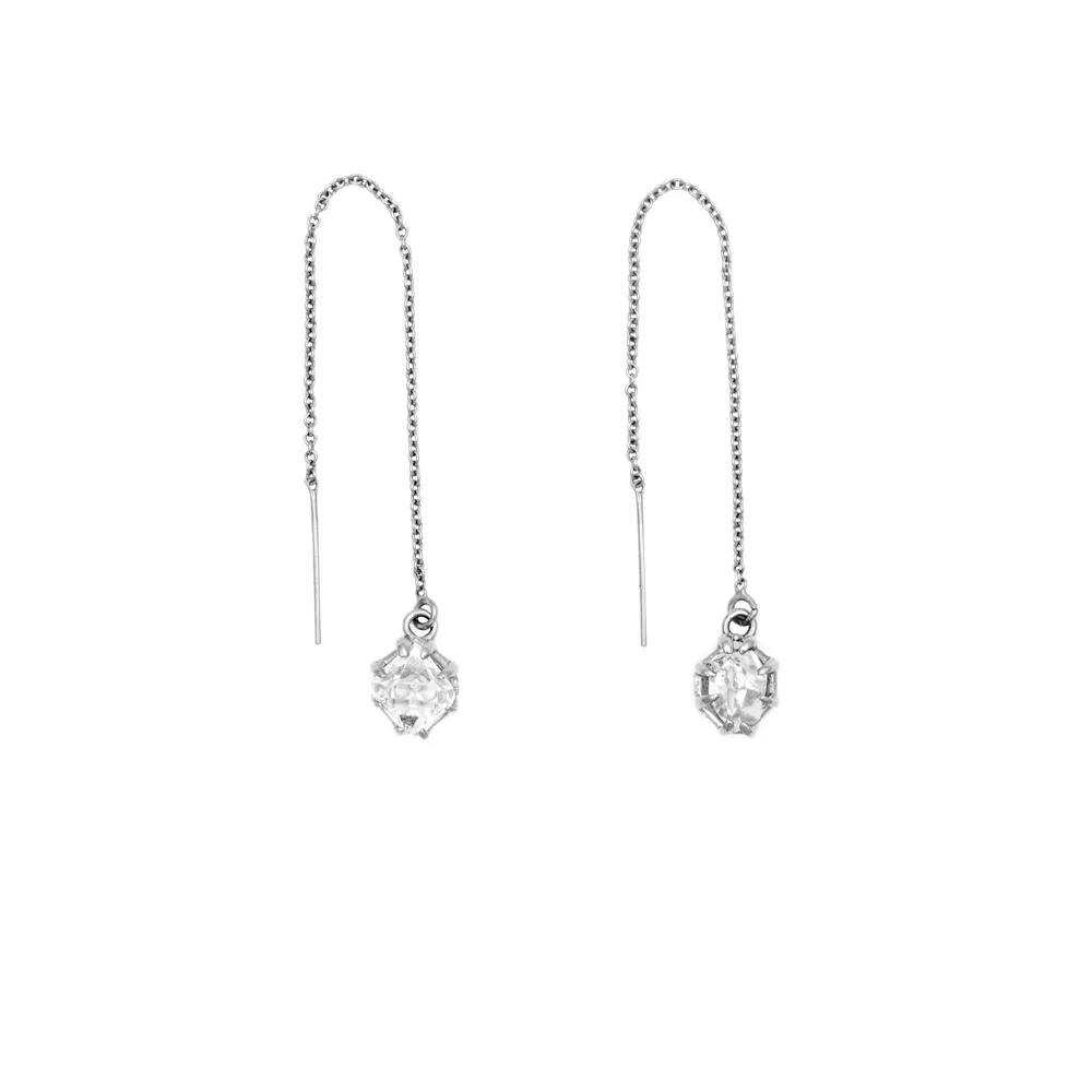 RAW THREADER EARRINGS | HERKIMER