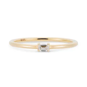 Ready to Ship - Emerald-Cut Diamond Stacking Ring (Size 8)